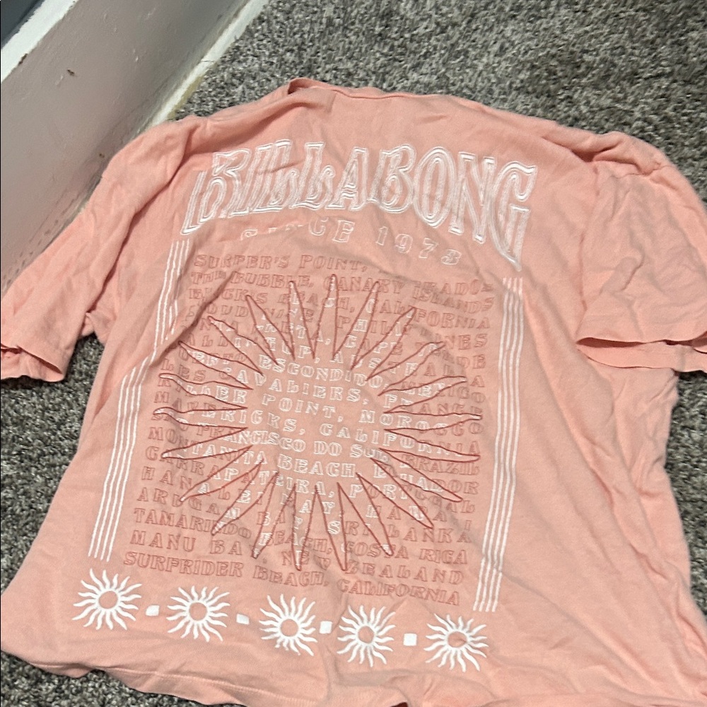 Billabong Peach Graphic Short Sleeve Tee